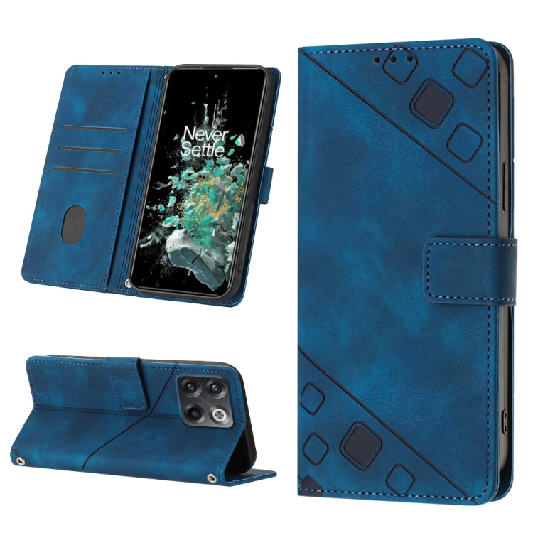 For OnePlus 10T 5G Skin-feel Embossed Leather Phone Case