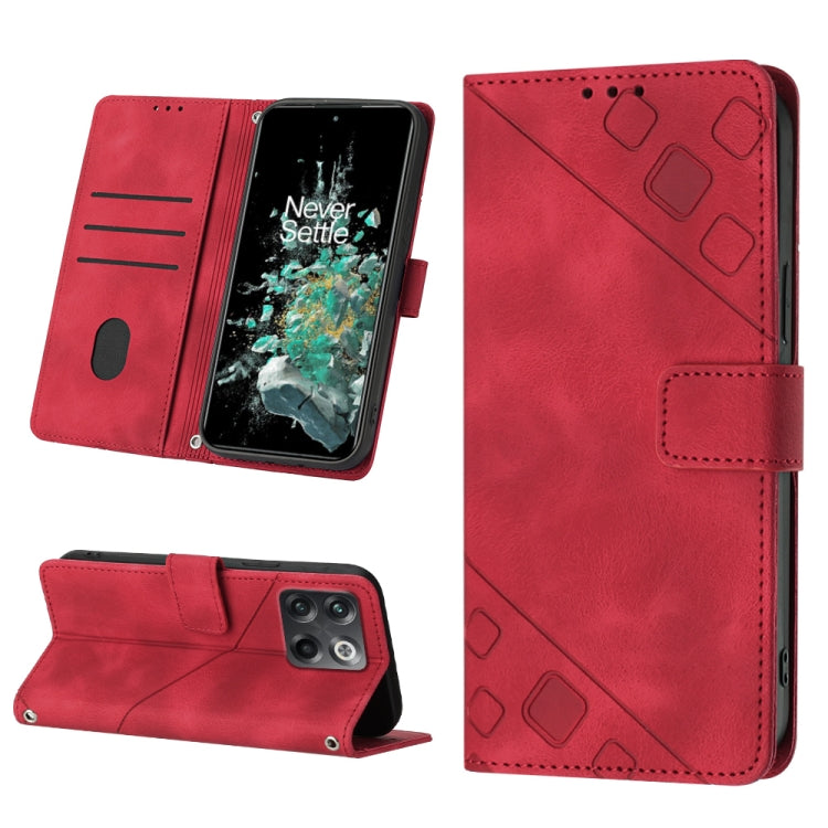 For OnePlus 10T 5G Skin-feel Embossed Leather Phone Case