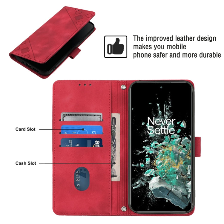 For OnePlus 10T 5G Skin-feel Embossed Leather Phone Case