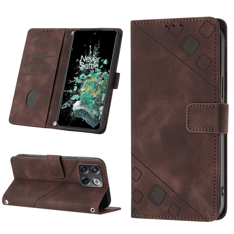 For OnePlus 10T 5G Skin-feel Embossed Leather Phone Case