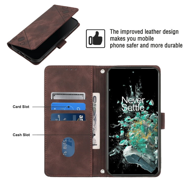 For OnePlus 10T 5G Skin-feel Embossed Leather Phone Case