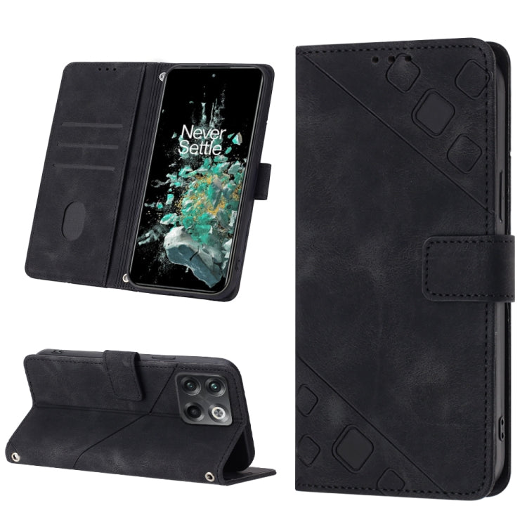 For OnePlus 10T 5G Skin-feel Embossed Leather Phone Case