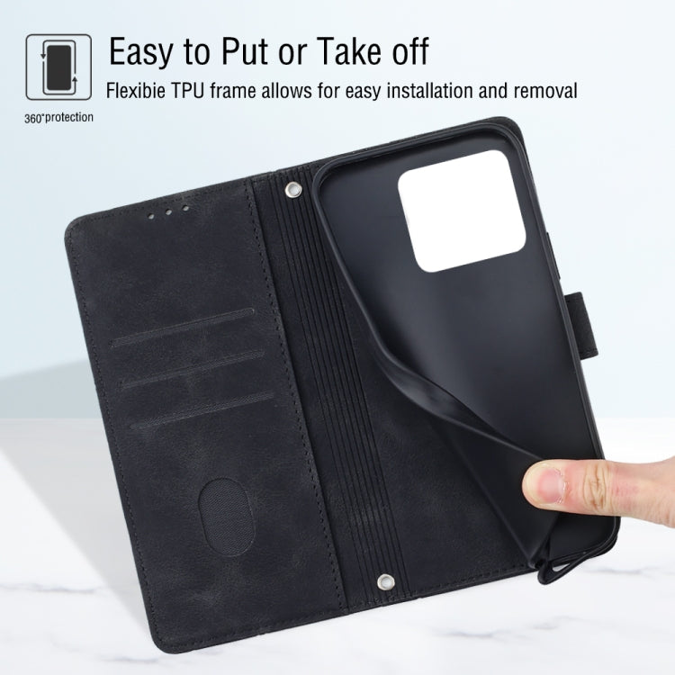For OnePlus 10T 5G Skin-feel Embossed Leather Phone Case