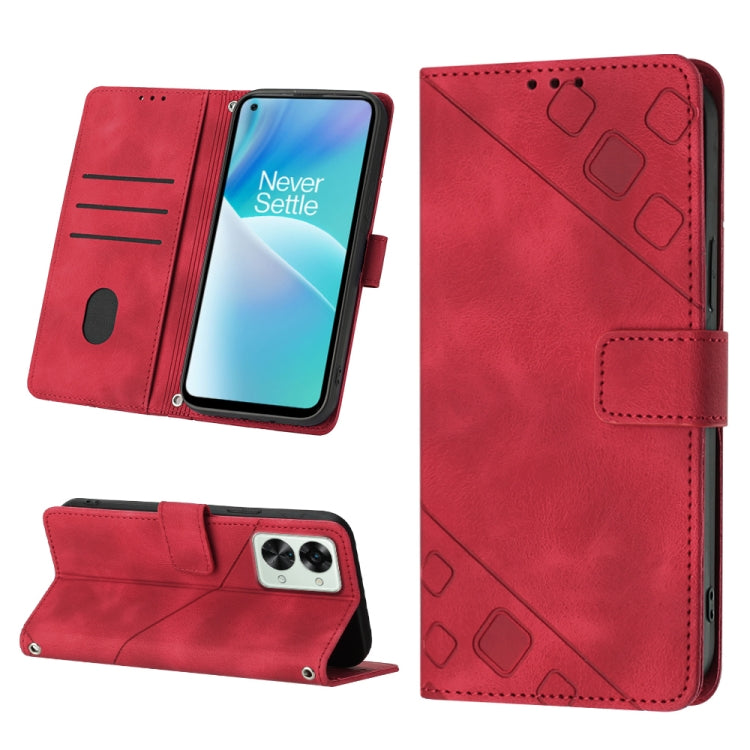 For OnePlus Nord 2T 5G Skin-feel Embossed Leather Phone Case
