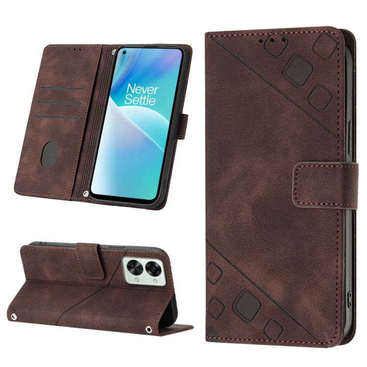 For OnePlus Nord 2T 5G Skin-feel Embossed Leather Phone Case