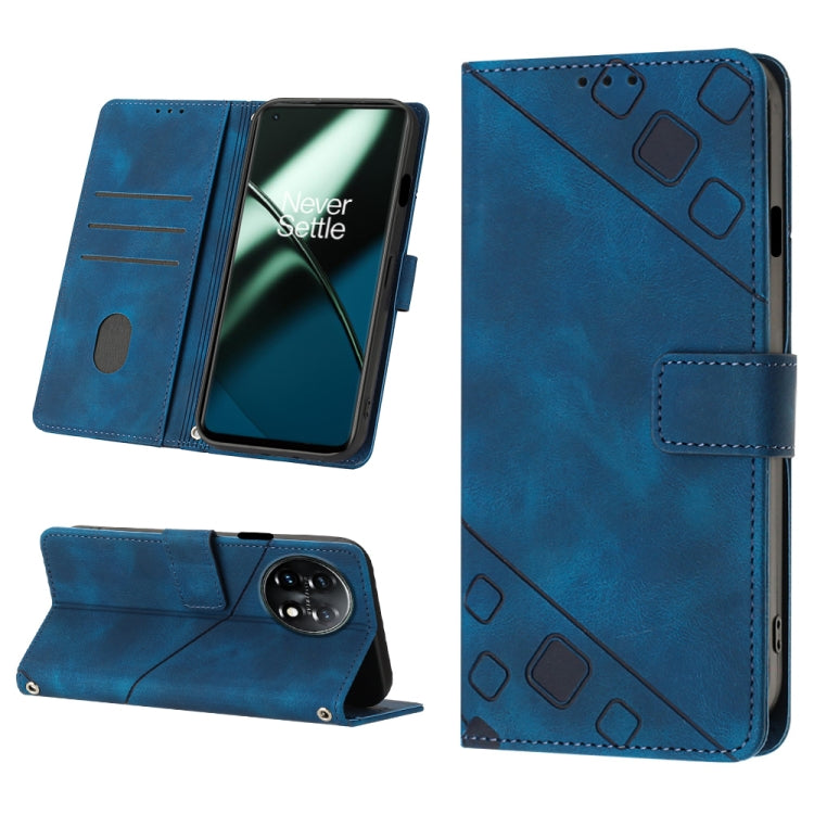 For OnePlus 11 Skin-feel Embossed Leather Phone Case