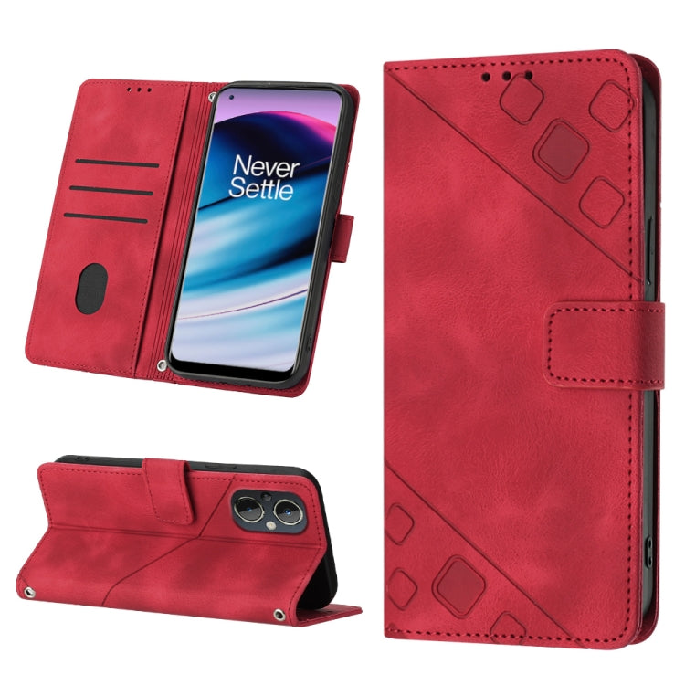 Skin-feel Embossed Leather Phone Case For OnePlus Nord N20 5G / OPPO Reno7 Z / Reno7 Lite / Reno8 Lite 5G Global/ F21 Pro 5G Indian
