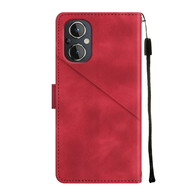 Skin-feel Embossed Leather Phone Case For OnePlus Nord N20 5G / OPPO Reno7 Z / Reno7 Lite / Reno8 Lite 5G Global/ F21 Pro 5G Indian