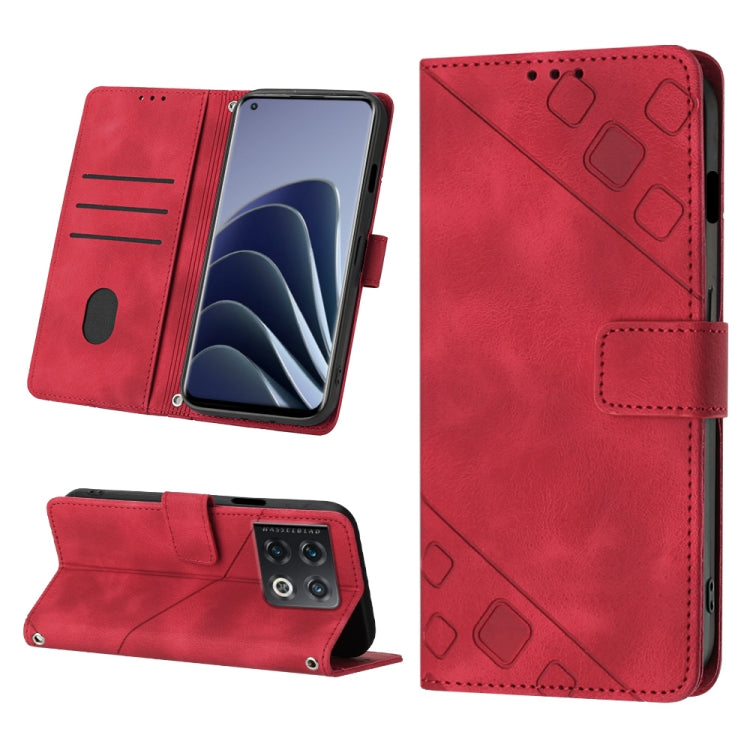 For OnePlus 10 Pro 5G Skin-feel Embossed Leather Phone Case