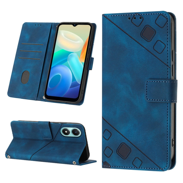 For vivo Y02s Skin-feel Embossed Leather Phone Case