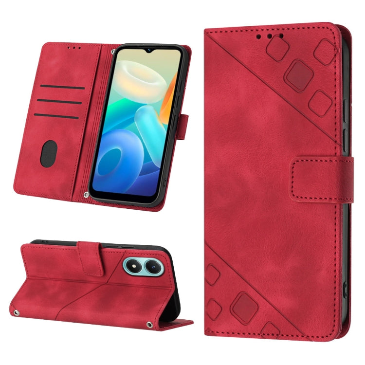 For vivo Y02s Skin-feel Embossed Leather Phone Case