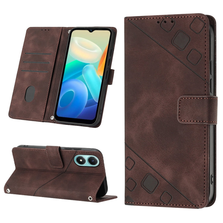 For vivo Y02s Skin-feel Embossed Leather Phone Case