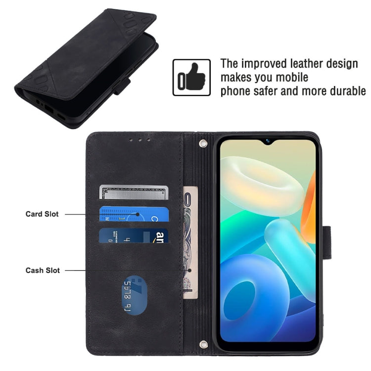 For vivo Y02s Skin-feel Embossed Leather Phone Case