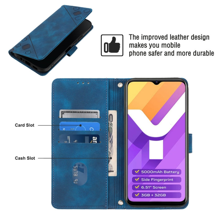For vivo Y15s 2021 / Y15a Skin-feel Embossed Leather Phone Case