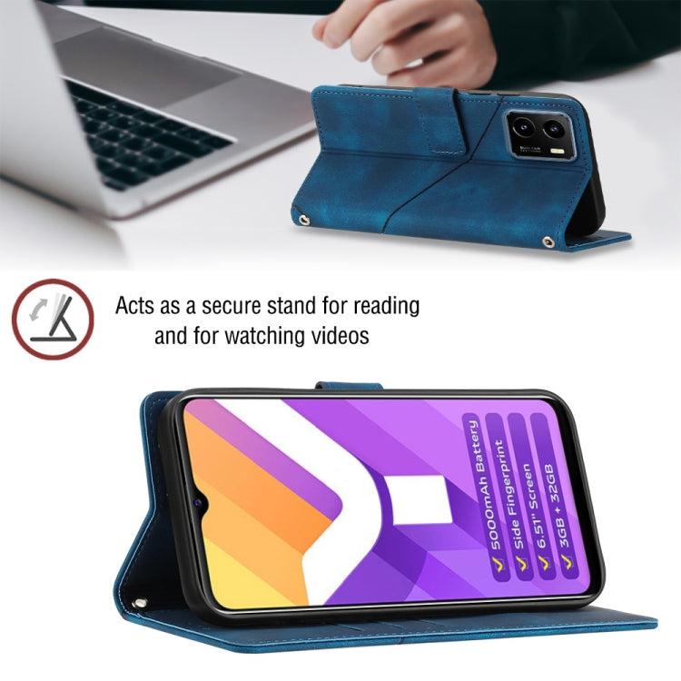 For vivo Y15s 2021 / Y15a Skin-feel Embossed Leather Phone Case