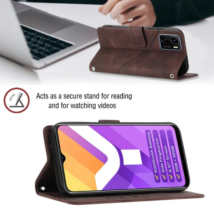 For vivo Y15s 2021 / Y15a Skin-feel Embossed Leather Phone Case