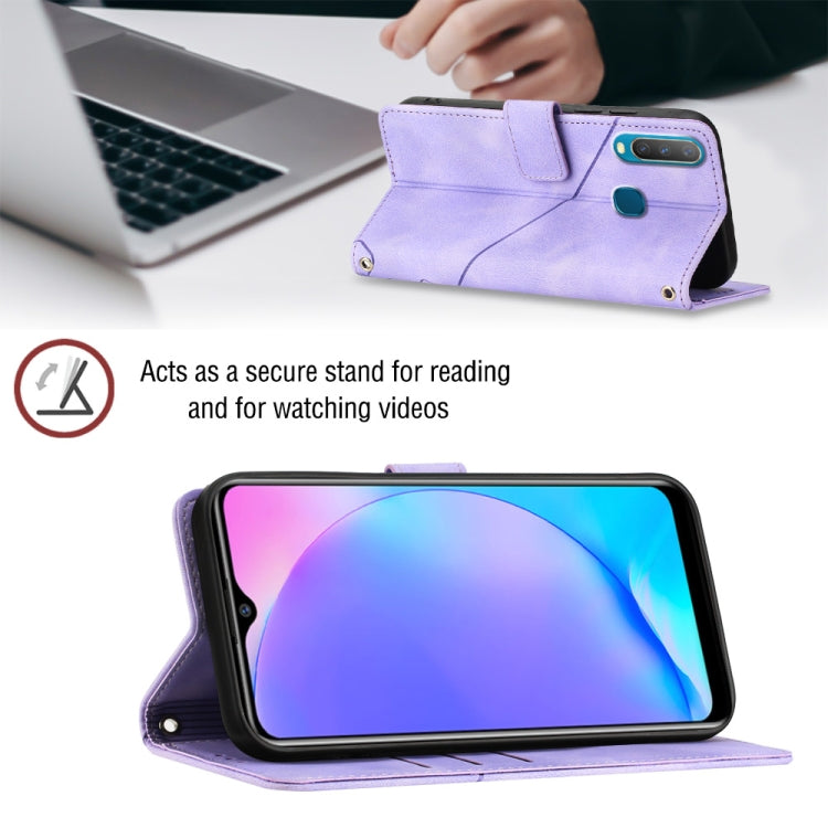 For vivo Y17 / Y15 / Y12 / U10 / Y11 / Y3 Skin-feel Embossed Leather Phone Case