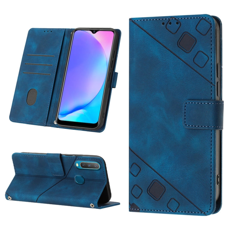 For vivo Y17 / Y15 / Y12 / U10 / Y11 / Y3 Skin-feel Embossed Leather Phone Case