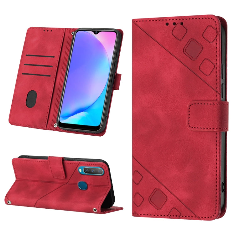 For vivo Y17 / Y15 / Y12 / U10 / Y11 / Y3 Skin-feel Embossed Leather Phone Case
