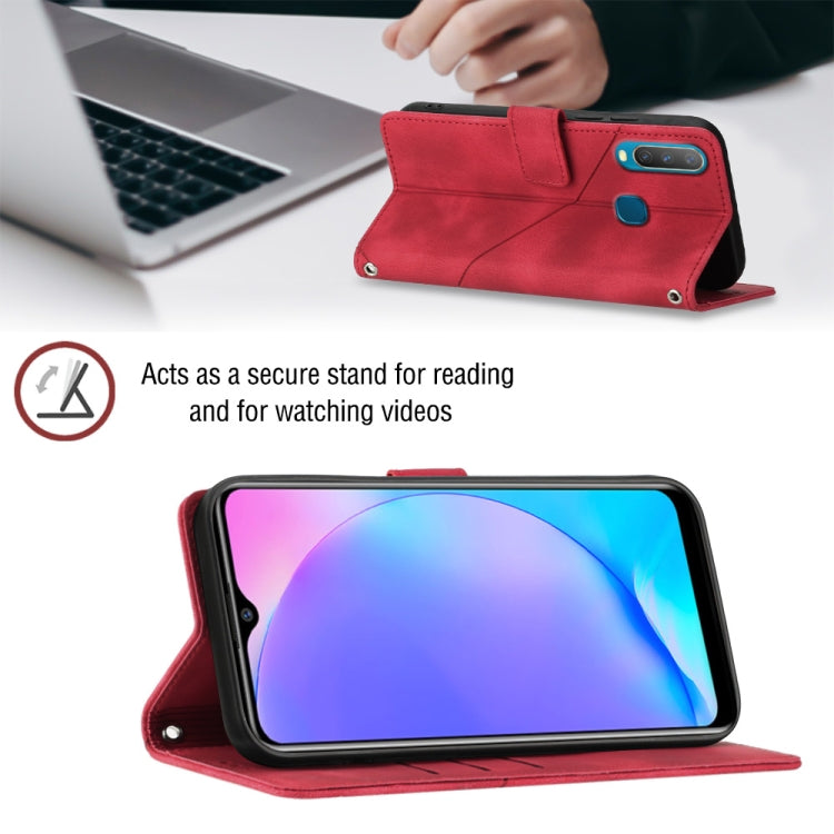 For vivo Y17 / Y15 / Y12 / U10 / Y11 / Y3 Skin-feel Embossed Leather Phone Case