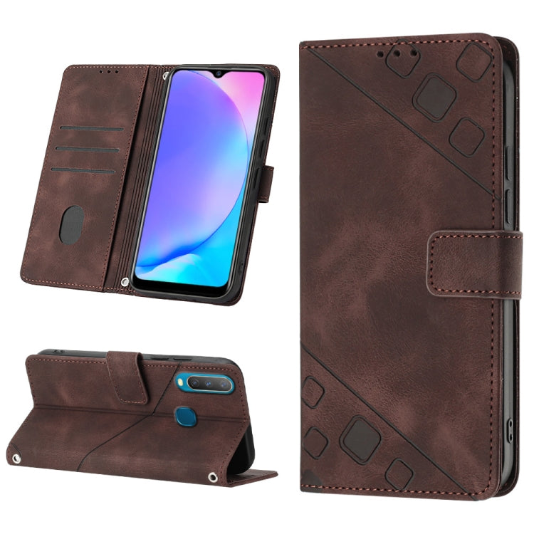 For vivo Y17 / Y15 / Y12 / U10 / Y11 / Y3 Skin-feel Embossed Leather Phone Case