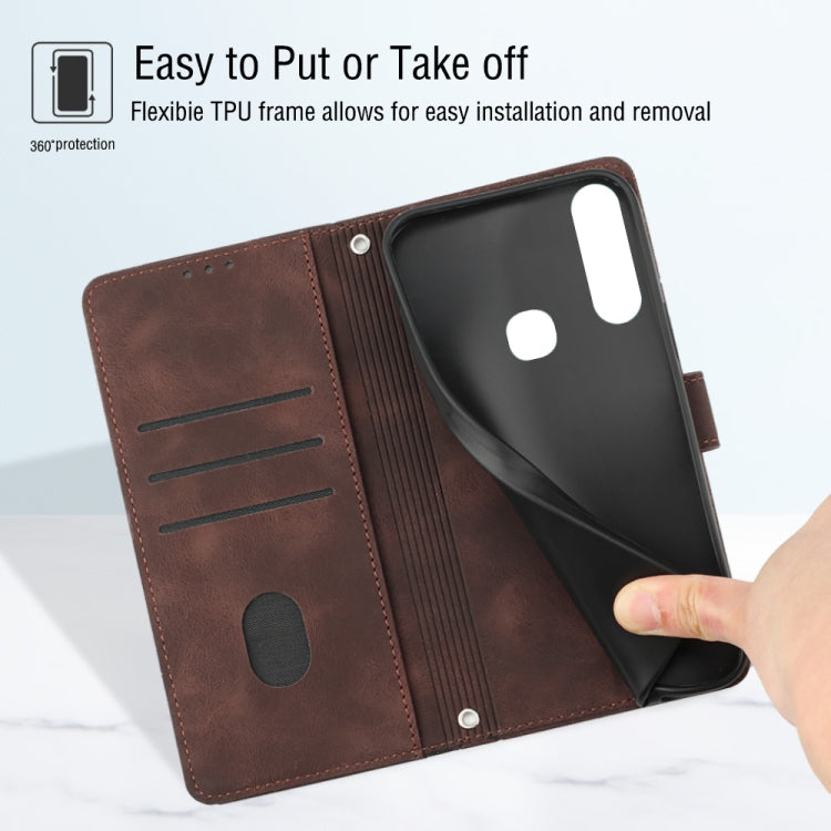 For vivo Y17 / Y15 / Y12 / U10 / Y11 / Y3 Skin-feel Embossed Leather Phone Case