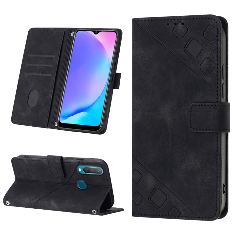 For vivo Y17 / Y15 / Y12 / U10 / Y11 / Y3 Skin-feel Embossed Leather Phone Case