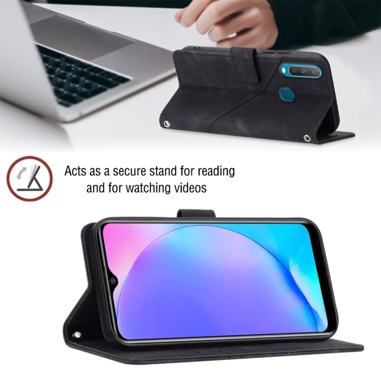 For vivo Y17 / Y15 / Y12 / U10 / Y11 / Y3 Skin-feel Embossed Leather Phone Case