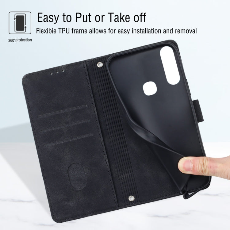 For vivo Y17 / Y15 / Y12 / U10 / Y11 / Y3 Skin-feel Embossed Leather Phone Case