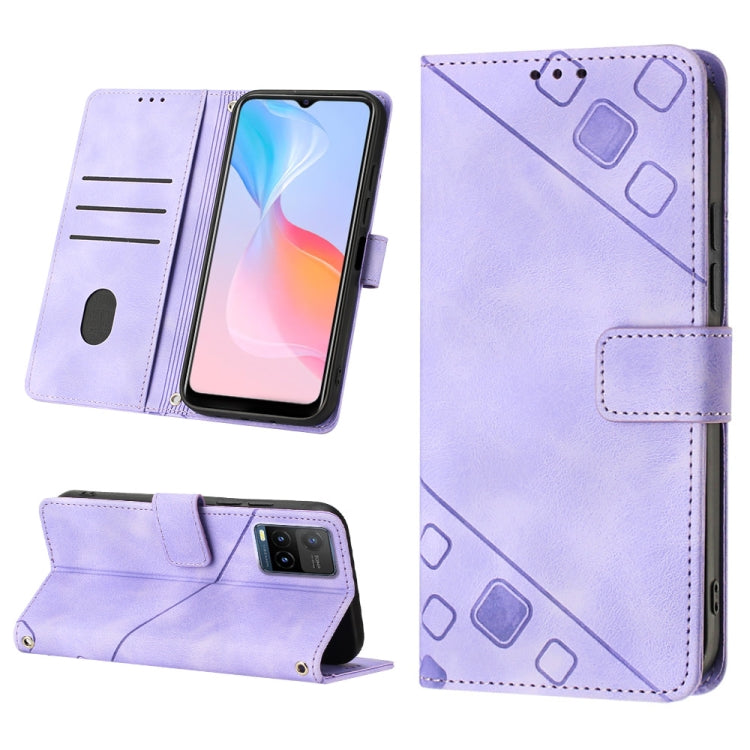 For vivo Y21 2021 / Y33s / Y21s Skin-feel Embossed Leather Phone Case
