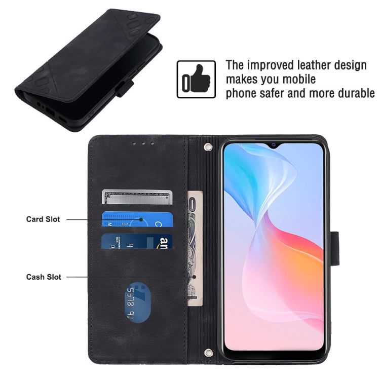 For vivo Y21 2021 / Y33s / Y21s Skin-feel Embossed Leather Phone Case