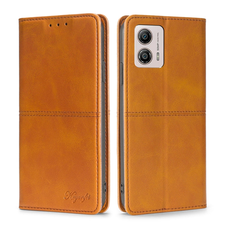 For Motorola Moto G53 5G/G13 4G/G23 4G Cow Texture Magnetic Horizontal Flip Leather Phone Case