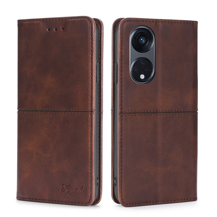 For OPPO Reno8 T 5G/A1 Pro 5G Cow Texture Magnetic Horizontal Flip Leather Phone Case