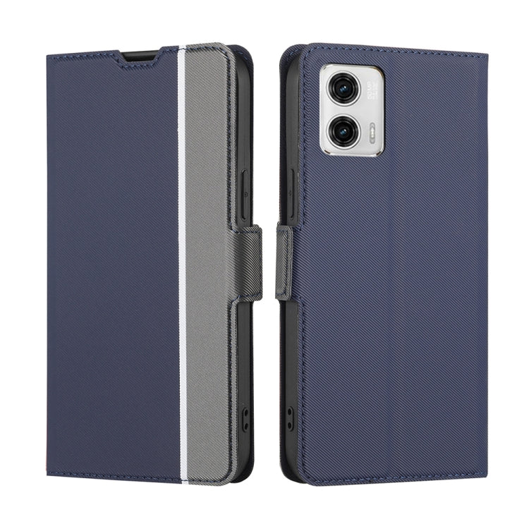 For Motorola Moto G73 5G Twill Texture Side Buckle Leather Phone Case