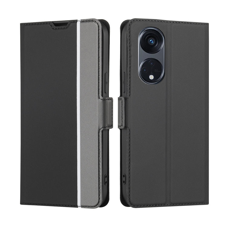 For OPPO Reno8 T 5G/A1 Pro 5G Twill Texture Side Buckle Leather Phone Case