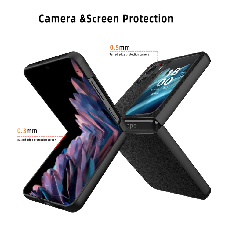 For OPPO Find N2 Flip Skin Feel Litchi Texture Ultra-thin Shockproof Phone Case