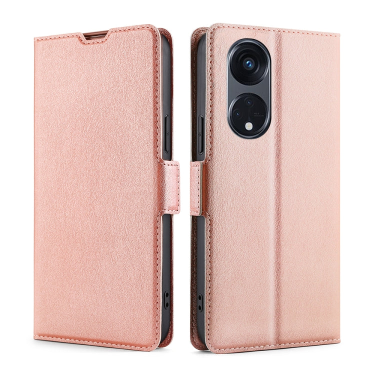 For OPPO Reno8 T 5G/A1 Pro 5G Ultra-thin Voltage Side Buckle Horizontal Flip Leather Phone Case