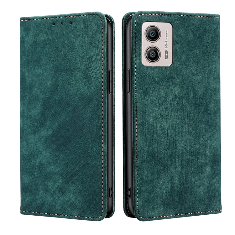 For Motorola Moto G53 5G/G13 4G/G23 4G RFID Anti-theft Brush Magnetic Leather Phone Case