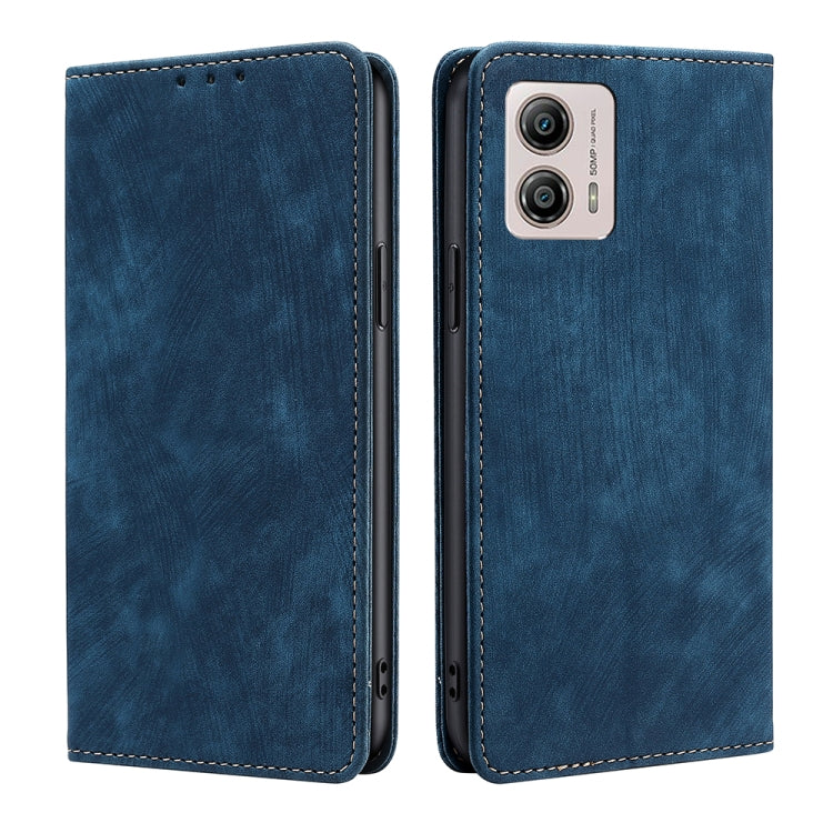 For Motorola Moto G53 5G/G13 4G/G23 4G RFID Anti-theft Brush Magnetic Leather Phone Case