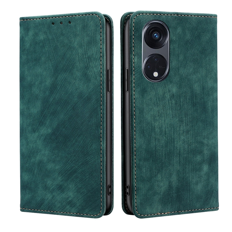 For OPPO Reno8 T 5G/A1 Pro 5G RFID Anti-theft Brush Magnetic Leather Phone Case
