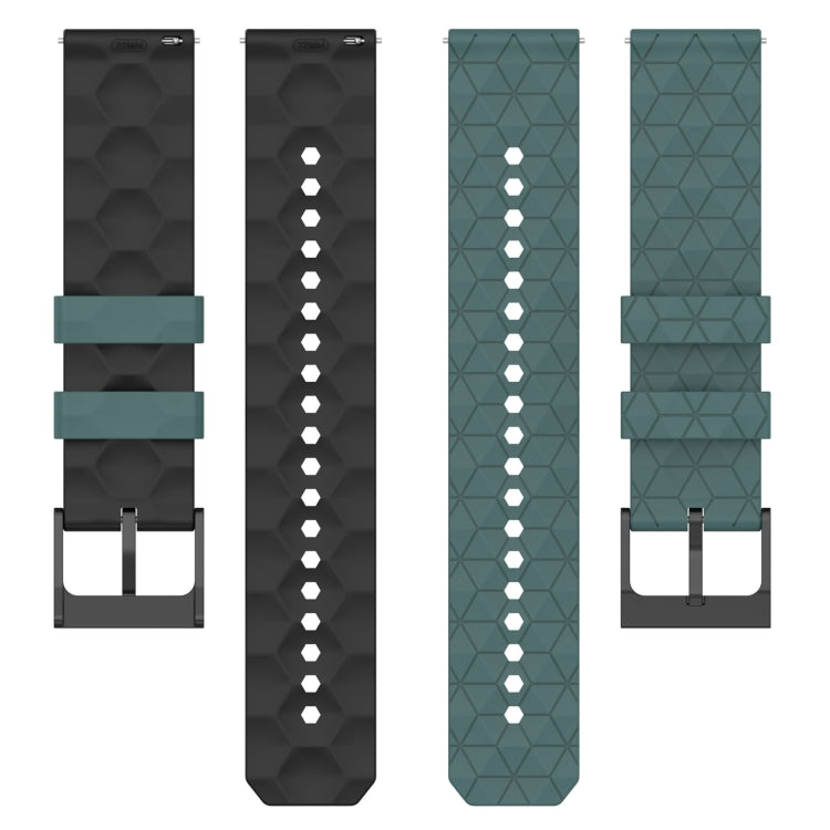 20mm Universal Football Pattern Two-Color Silicone Watch Band