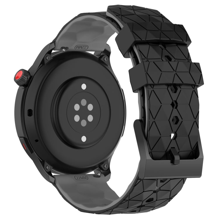 20mm Universal Football Pattern Two-Color Silicone Watch Band