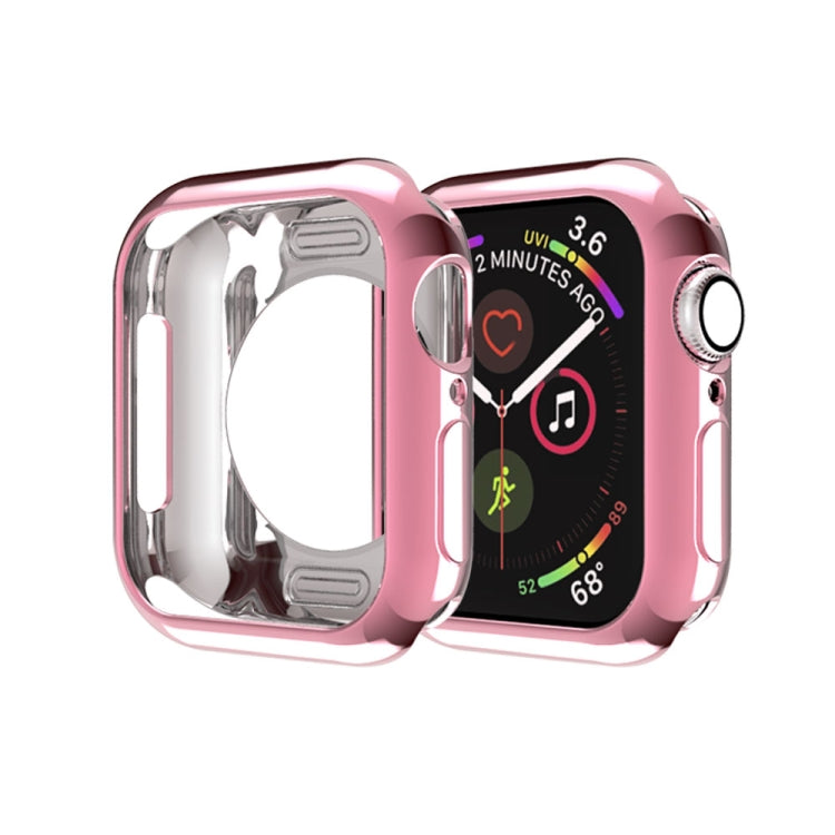 For Apple Watch Series 5 & 4 44mm Plating TPU Round Hole Hollowing Protective Case