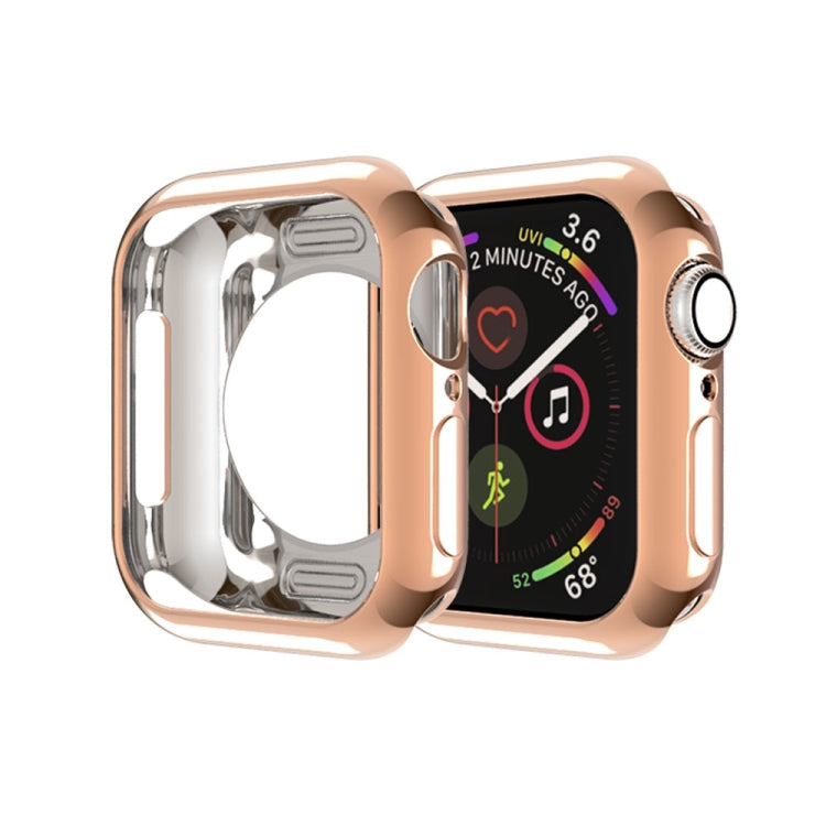 For Apple Watch Series 5 & 4 44mm Plating TPU Round Hole Hollowing Protective Case