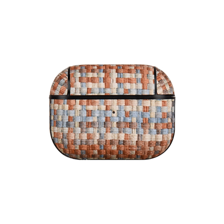For AirPods Pro 2 PC Woven Leather Skin Earphone Case