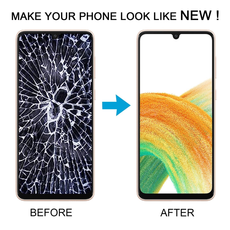For Samsung Galaxy A33 5G SM-A336 6.36 inch OLED LCD Screen Digitizer Full Assembly with Frame  - Gold