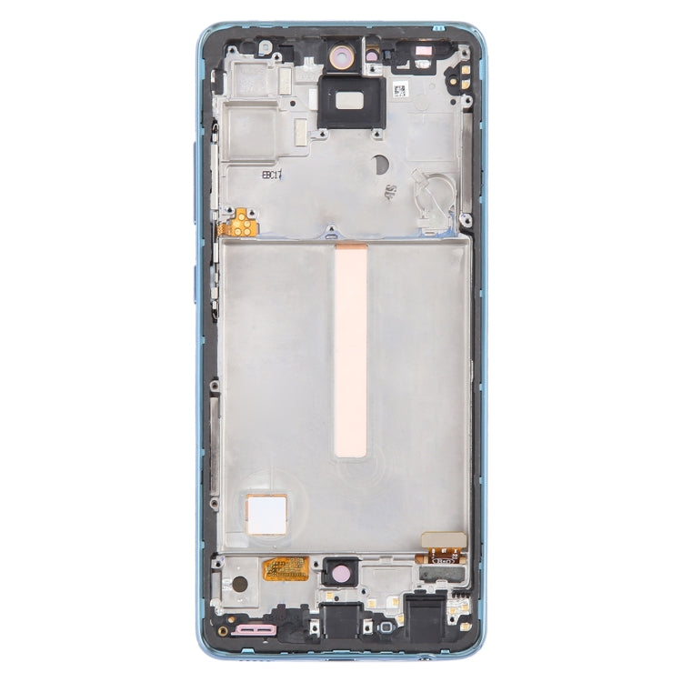 For Samsung Galaxy A52 4G SM-A525 6.43 inch OLED LCD Screen Digitizer Full Assembly with Frame  - Blue