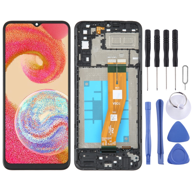 PLS Original LCD Screen for Samsung Galaxy A04E SM-A042 Digitizer Full Assembly with Frame