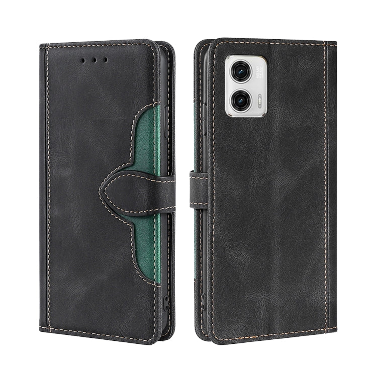 For Motorola Moto G73 5G Skin Feel Magnetic Buckle Leather Phone Case