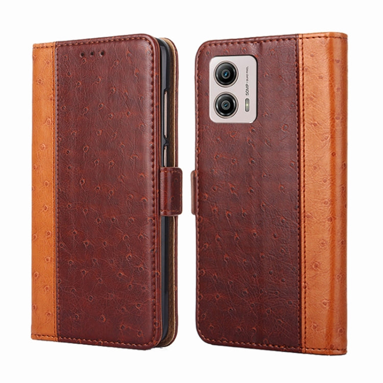 For Motorola Moto G53 5G/G13 4G/G23 4G Ostrich Texture Flip Leather Phone Case
